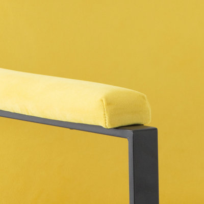 Fauteuil d'appoint avec cadre en métal de 26,8 pouces, fauteuil rembourré avec coussin en mousse haute densité, housse de dossier amovible et lavable, fauteuil d'appoint facile à assembler pour le salon, velours