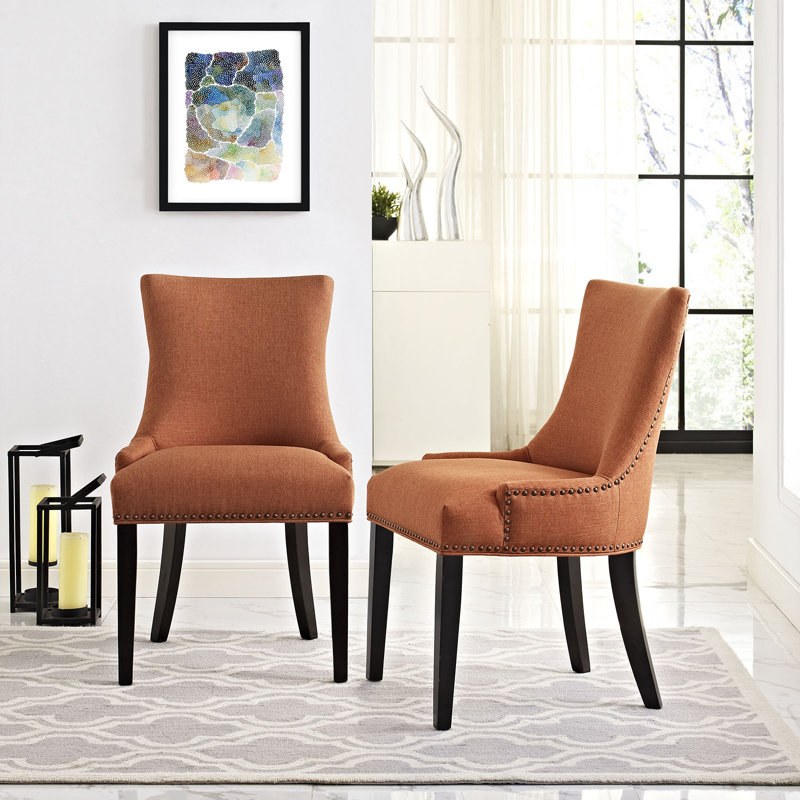 Modway Porch & Den Helen Fabric Upholstered Dining Chair , Granite, 4