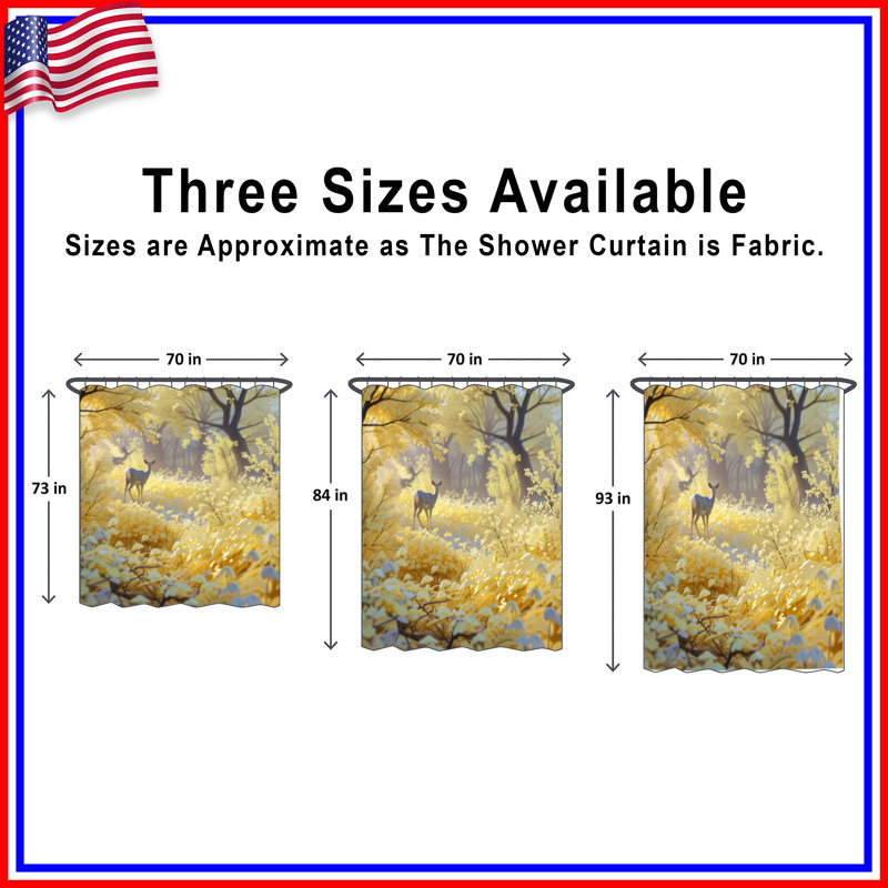 Rideaux de douche Yellow Forest Deer, L 70 po x H 84 po