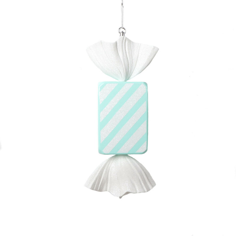 18.5'' Striped Ball Ornament, Seafoam