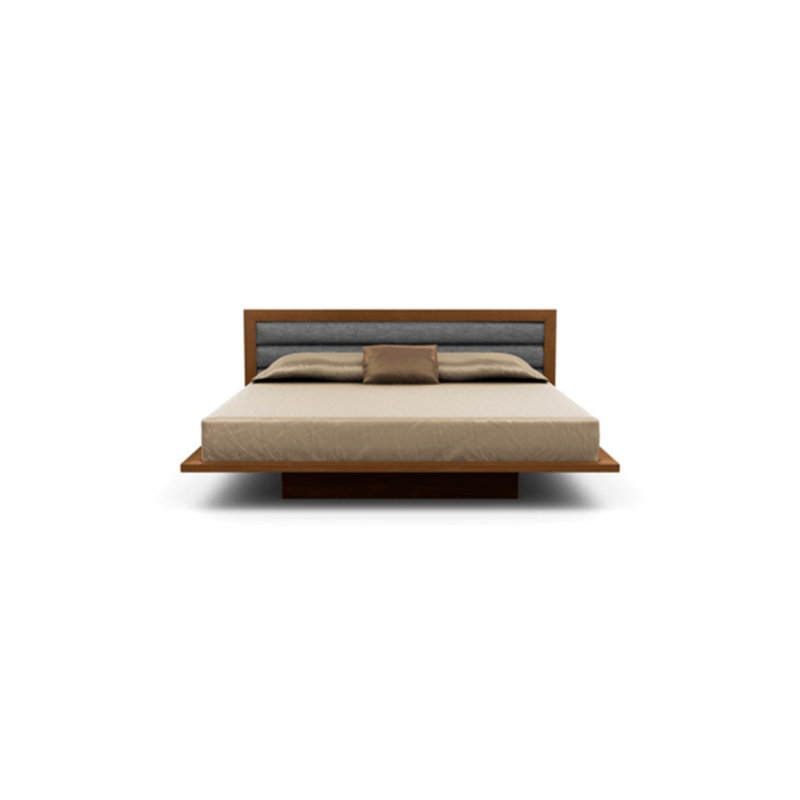 Moduluxe Upholstered Bed, King, Saddle Cherry, Hemp Fabric
