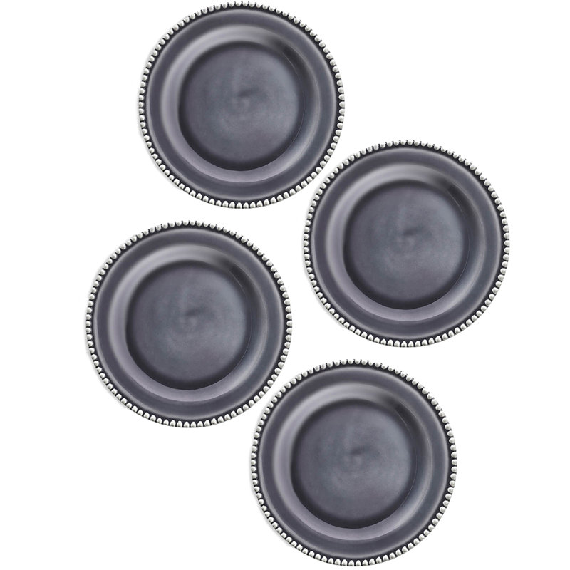 MM Living Set Of 4 Bobble Side Plate Stoneware 29cm, Grey