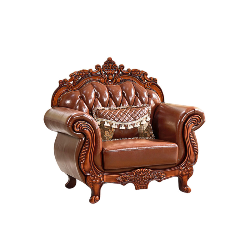 Chaise en cuir massif de style européen de qualité supérieure