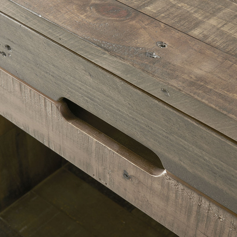 Table de chevet en bois avec tablettes Jaclyn, Naturel