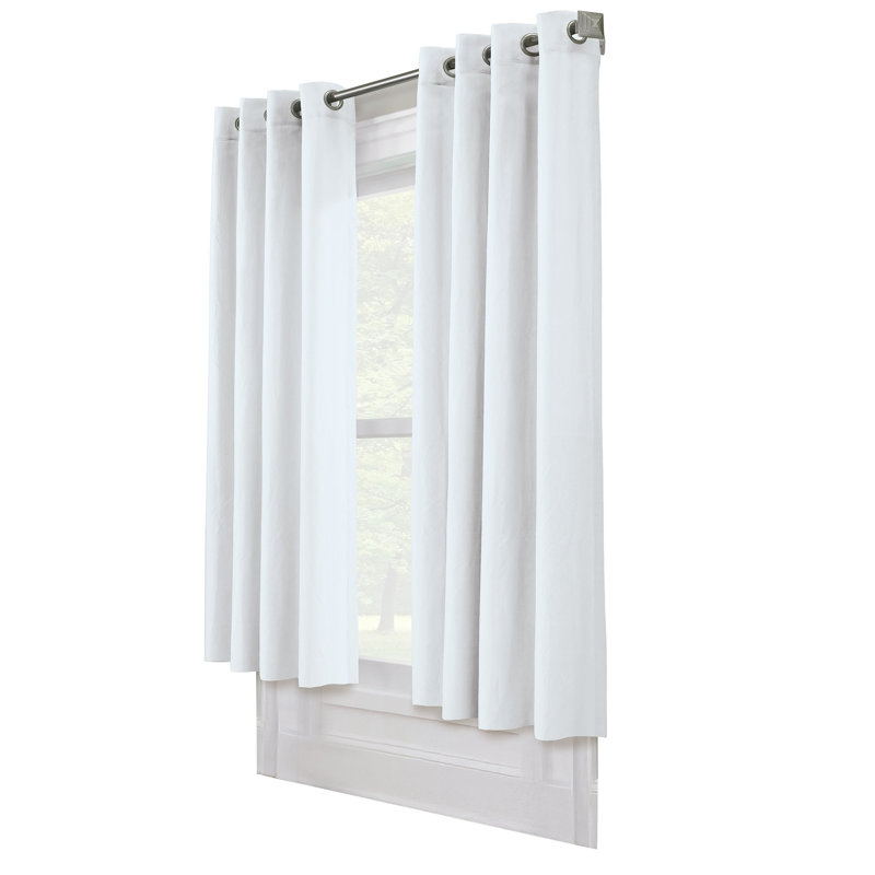 Panneau de rideau à œillets harmonieux Harmony, Blanc, L 52 po x L 63 po