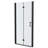 28 inch x 72 inch Matte Black Aluminum Frame Bifold Shower Door with Tempered Glass and Explosion Proof Film