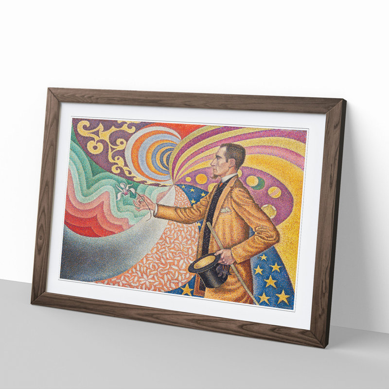 Portrait of Felix Feneon by Paul Signac - Picture Frame Painting, Walnut Framed, 27cm H x 36cm W x 2cm D
