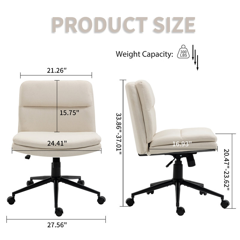 Chaise de bureau Bauke, Beige, Oui