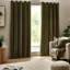 Heavy Chenille Room Darkening Eyelet Curtains-91668114-91668135