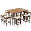 Ensemble de table de bar 10 pièces et huit tabourets avec coussins, ensemble bistro haut