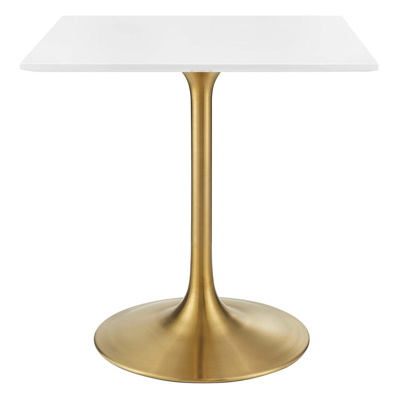 Lippa Square Dining Table, Gold, 29.5" H x 28" W x 28" L