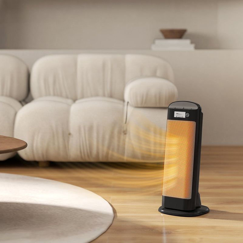 HOMCOM 220 Watt 5118 BTU Electric Tower Space Heater with Adjustable Thermostat and with Digital Display
