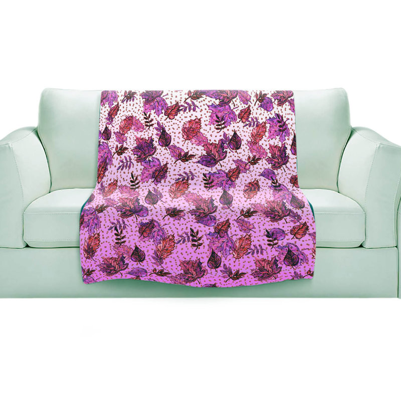 Couverture en sherpa doux rose mauve dégradé automne, l 51 po x L 60 po