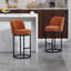 Ensemble de 2 tabourets de bar à hauteur de comptoir, tabourets de bar moderne avec dossier, tabourets de bar rembourrés en tissu de lin pour îlot de cuisine-1823173670-1823173667