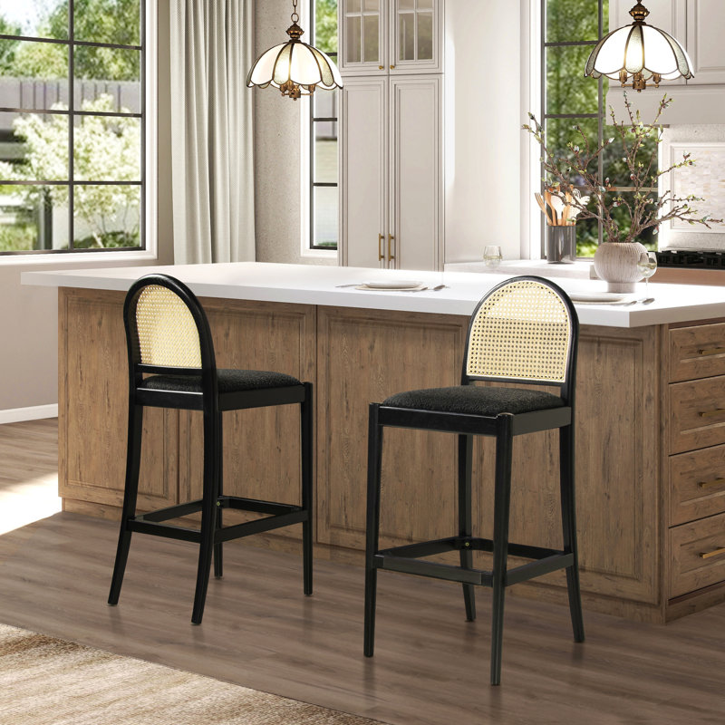 Tabouret de bar 30,5 po, Siège noir / cadre noir