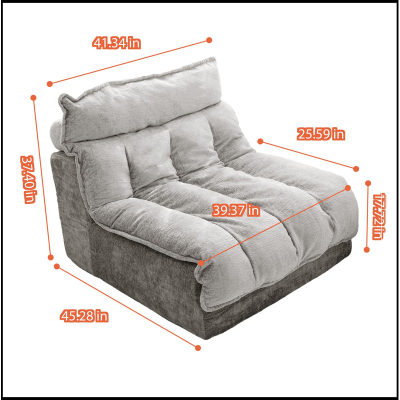 Fauteuil Virnelli rembourré avec coussin moelleux, Gris