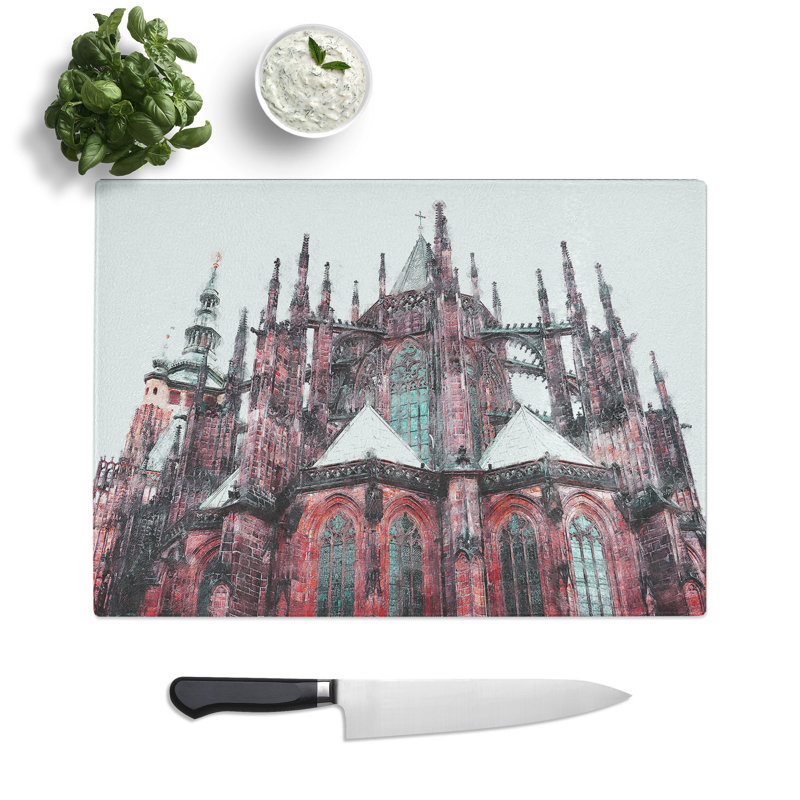 Prague Castle in the Czech Republic Painting Chopping Board, 0.4cm H x 20cm W x 28.5cm L
