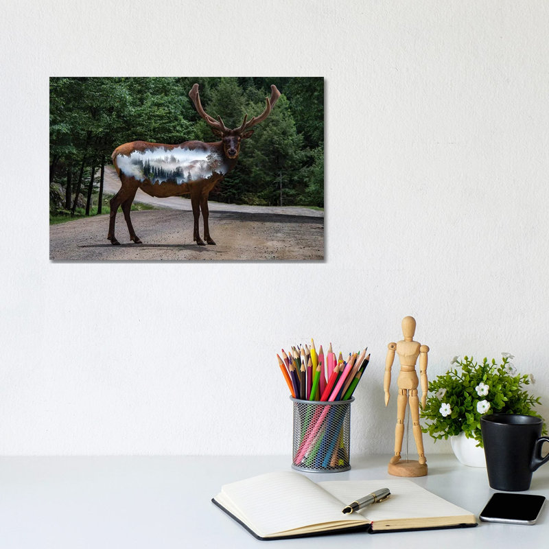 Reindeer II by Paul Haag - Wrapped Canvas Print, 20.32cm H x 30.48cm W x 1.91cm D