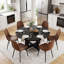 Ensemble de salle à manger 7 pièces avec chaises rembourrées-131269746-131269747-131269748