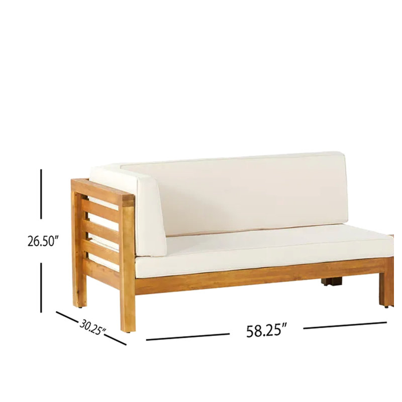 Oana Corner Bench-L, Beige, Beige, Brown