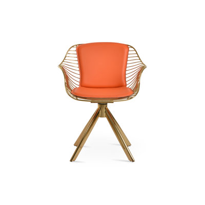 Zebra Sword Swivel Arm Chair in Gold