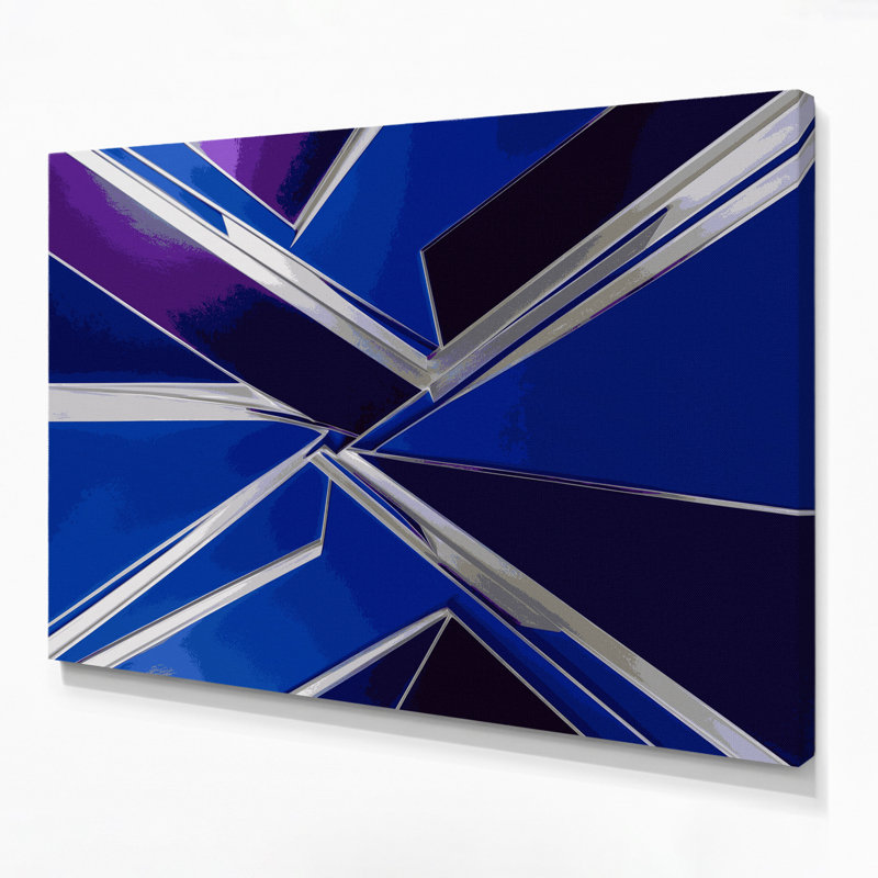 Hard Hard 39, art mural bleu sur toile, H 24 po x l 36 po