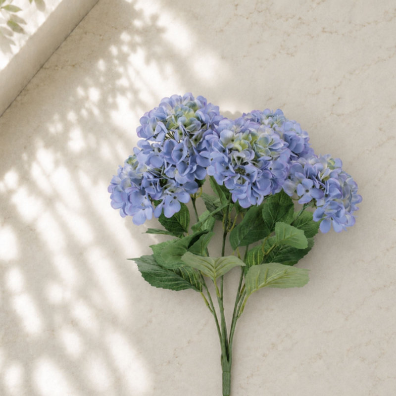 Hortensia floral (ensemble de 2), Bleu, vert, crème