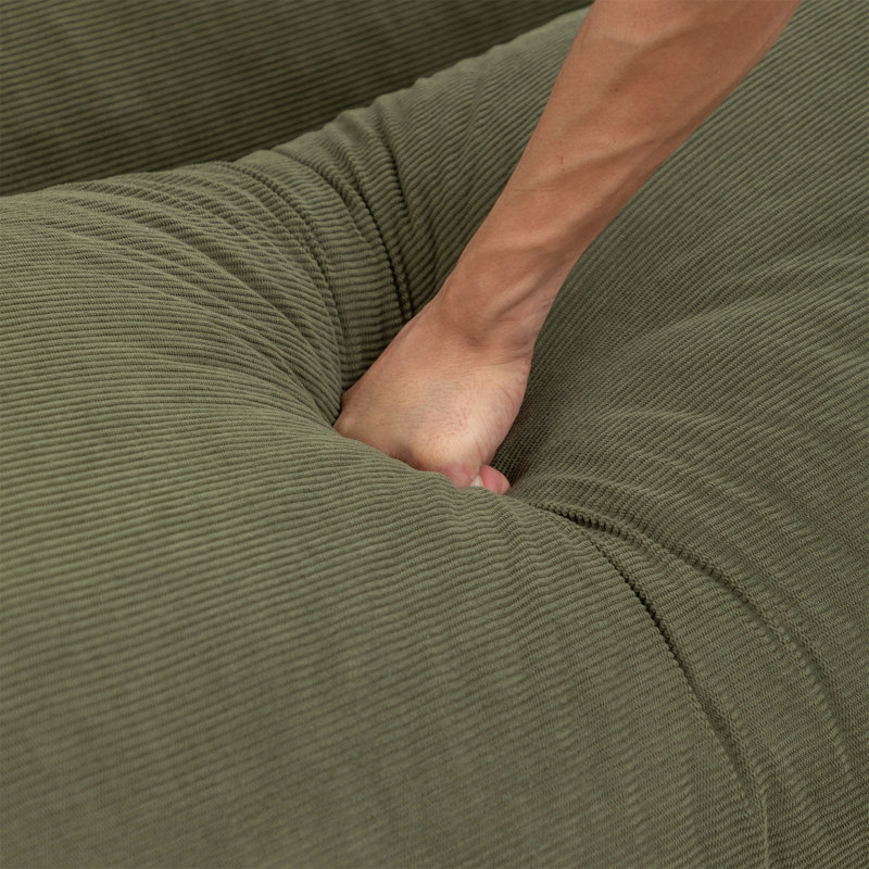 Canapé ajustable, Velours côtelé vert
