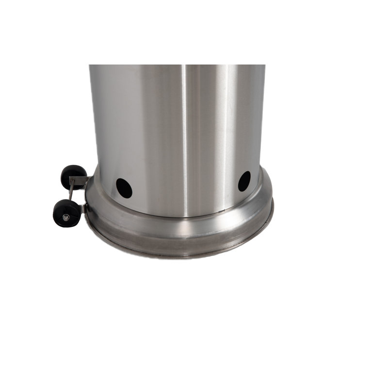  Chauffe-terrasse avec table 48 000 BTU avec système d'allumage électronique avec roues - Acier inoxydable, Nickel brossé
