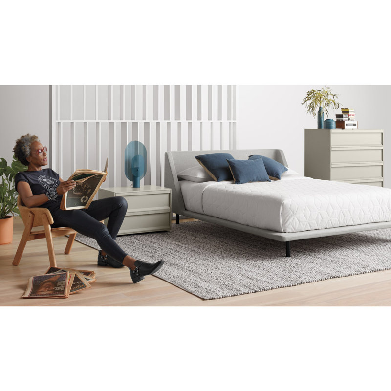 Nook Upholstered Bed, King, Edwards Navy Crossweave