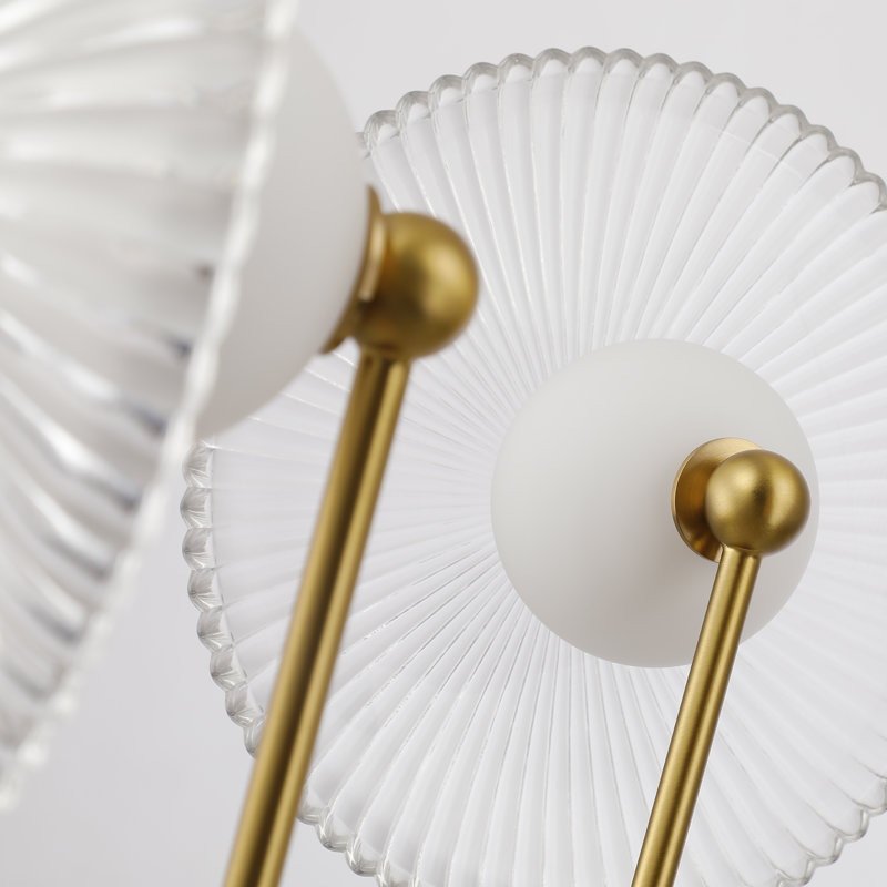 Luminaire suspendu 4 lumières DEL 4 lumières, Doré