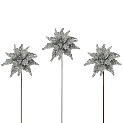 Tige de poinsettia à paillettes 22 "22"