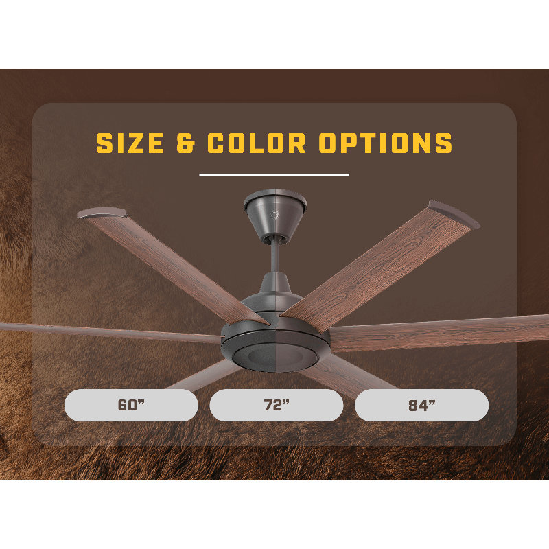 Bison Ceiling Fan, No Light, Oil-Rubbed Bronze, 60" Wide