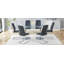 Ensemble de table et de chaises 7 pièces, table en verre trempé avec chaises pour la salle à manger-464586539-464586538