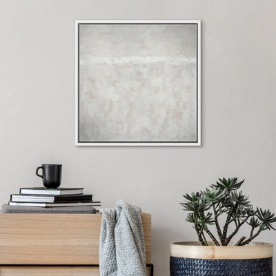 Minimalist Landscape " Geometric Gray White Stripe Landscape Abstract Shapes Modern Art Decoration Contemporary Minimal "