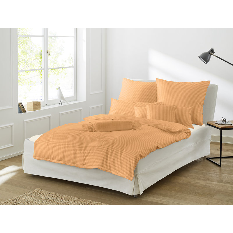 Lumen 2 Piece Duvet Cover Set, Orange, Single - 1 Pillowcase (80 x 80 cm)