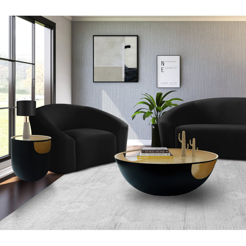 Clary Glass Top Coffee Table, Black
