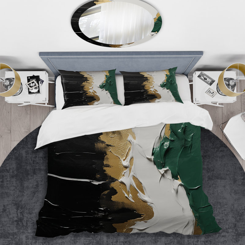 Ensemble de housse de couette Golden Golden, Housse de couette pour lit simple + 1 taie décora