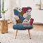 Fauteuil décoratif à haut dossier pour chambre et coin lecture Floral Patchwork-179488293
