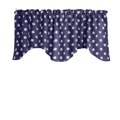 Cotton Blend Polka Dots Scalloped Window Pelmet