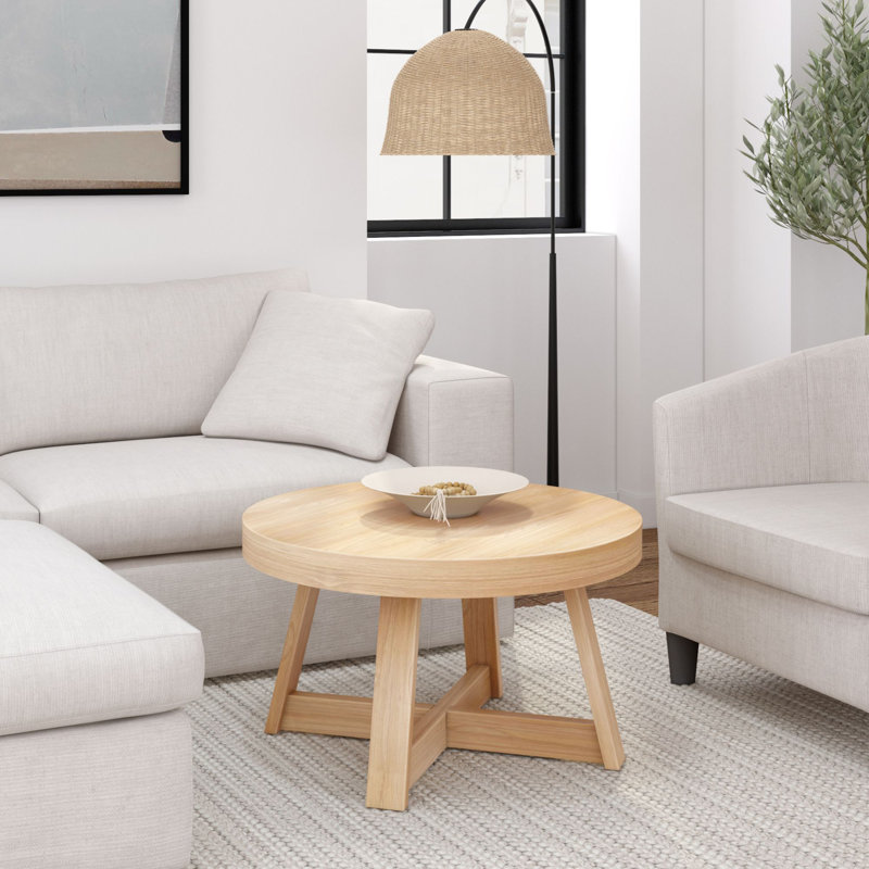 Byard Solid Wood Single Coffee Table, 17.5" H x 30" L x 30" W, Blonde