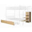Lit superposé simple au-dessus d'un lit double en métal avec tiroir et échelle de rangement, robuste et amp; Peu encombrant (L 92,8 po x l 56 po x H 67 po)