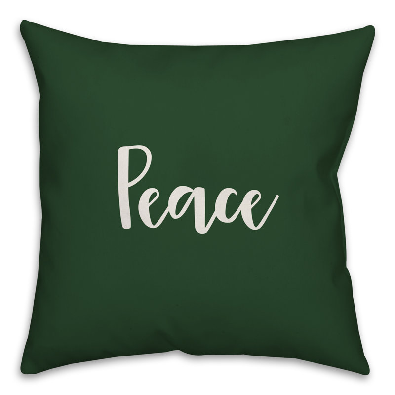  Peace Throw Pillow, Dark Green, Throw Pillow