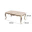 Table basse Ery, structure en bois champagne, détails sculptés, 48 pouces