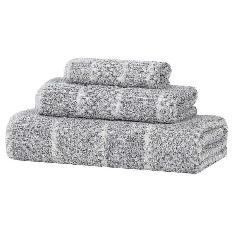 Ensemble de serviettes 3 pièces Annalotta, Gris anthracite
