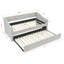 Lit de jour simple avec canapé-lit rembourré capitonné de taille simple, avec bouton sur le dos et clou en cuivre sur les accoudoirs ondulés-118019189-118019187
