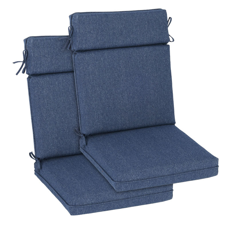 Ensemble de coussins de chaise d'extérieur à haut dossier, Marine, L 21 po x P 20 po