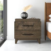 Huasser Table de chevet 2 tiroirs Racher
