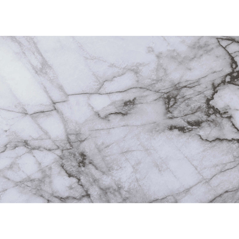 Table à la mode 3: cadre en marbre blanc et stratifié en métal