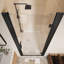 Porte de douche pivotante sans cadre pivotante en noir avec verre transparent-121696436